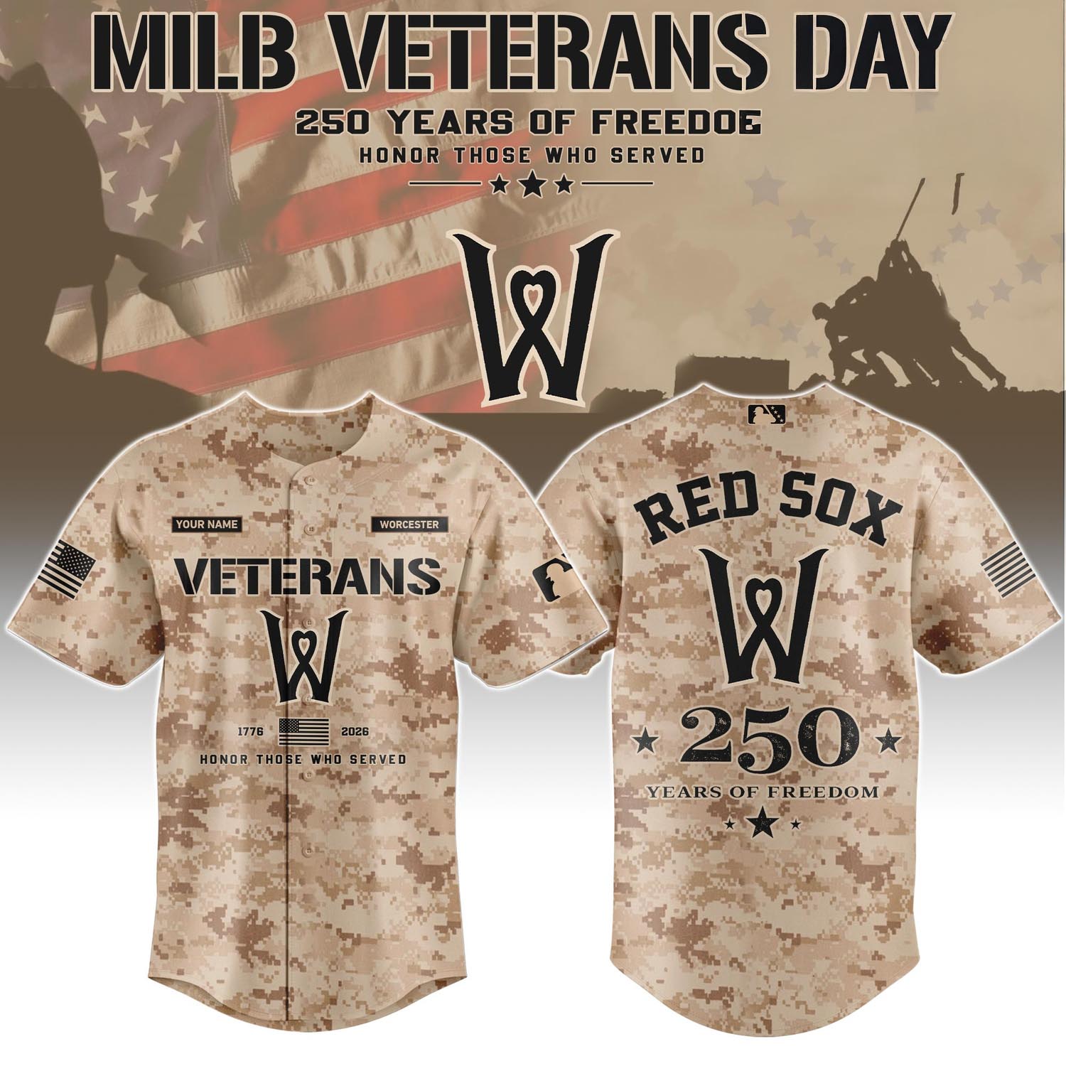 Worcester Red Sox Veterans Day 2026 Special Limited Edition Baseball Jersey Fan Apparel 1 - Unicasport Worcester Red Sox Veterans Day 2026 Special Limited Edition Baseball Jersey Fan Apparel