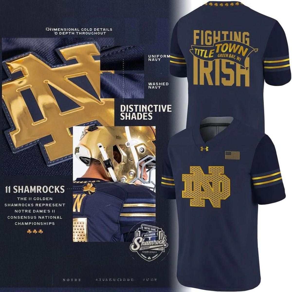 Notre Dame Fighting Irish Shamrock Series 2026 Custom Football Jersey 1 - Unicasport Notre Dame Fighting Irish Shamrock Series 2026 Custom Football Jersey