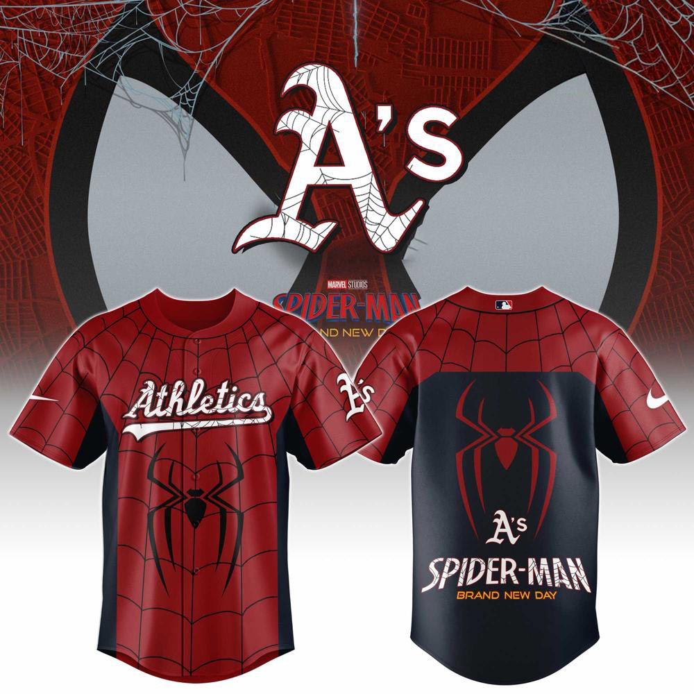Athletics x Spider-Man Brand New Day Special Edition Baseball Jersey 1 - Unicasport Athletics x Spider-Man Brand New Day Special Edition Baseball Jersey