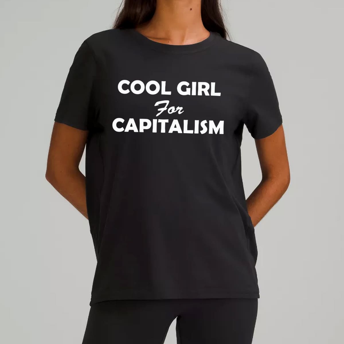 Cool Girl For Capitalism Retro Feminist Graphic Tee Ironic Statement Gift for Women