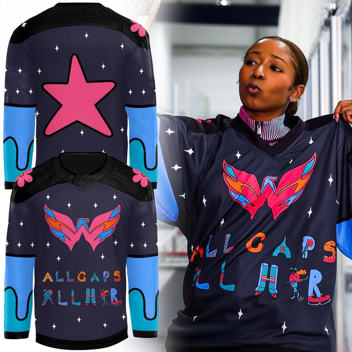 Washington Capitals All Caps All Her 2026 Women Game Night Hockey Jersey Special Event Edition 1 - Unicasport Washington Capitals All Caps All Her 2026 Women Game Night Hockey Jersey Special Event Edition