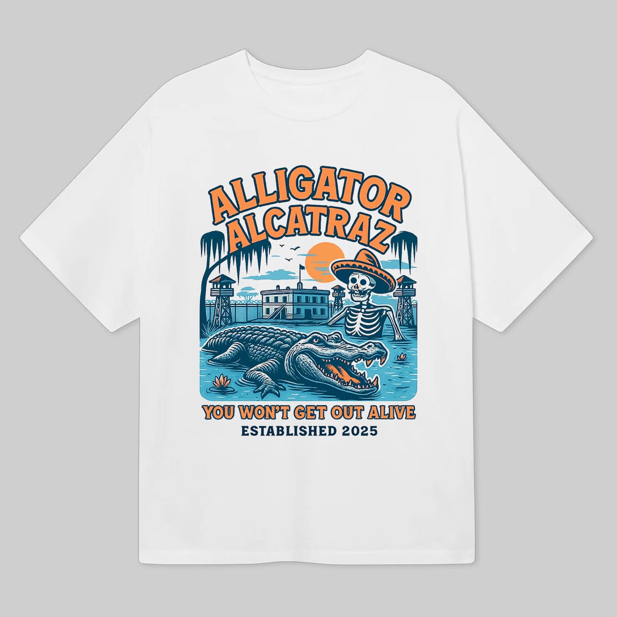 Alligator Alcatraz You Wont Get Out Alive 2025 Horror Graphic Tee Gift for Movie Fans
