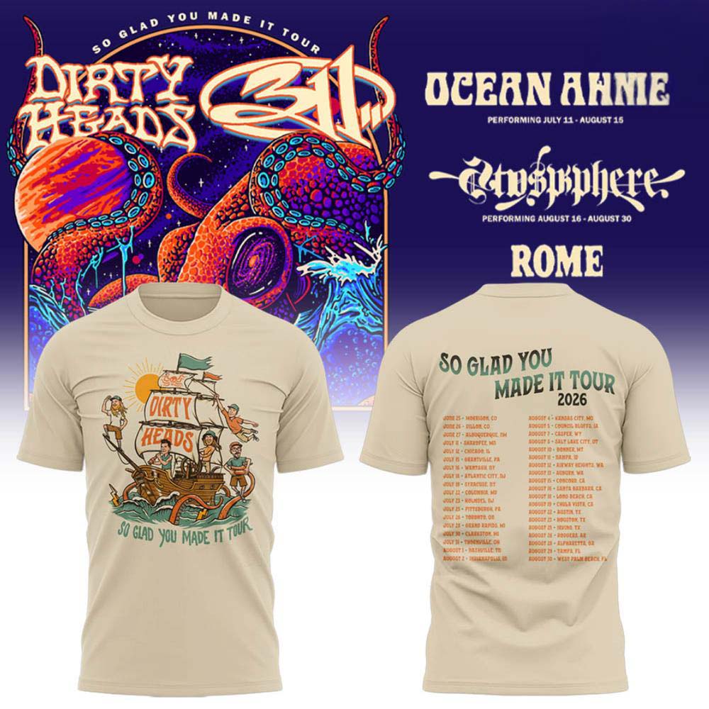 Dirty Heads x 311 So Glad You Made It Tour 2026 T Shirt