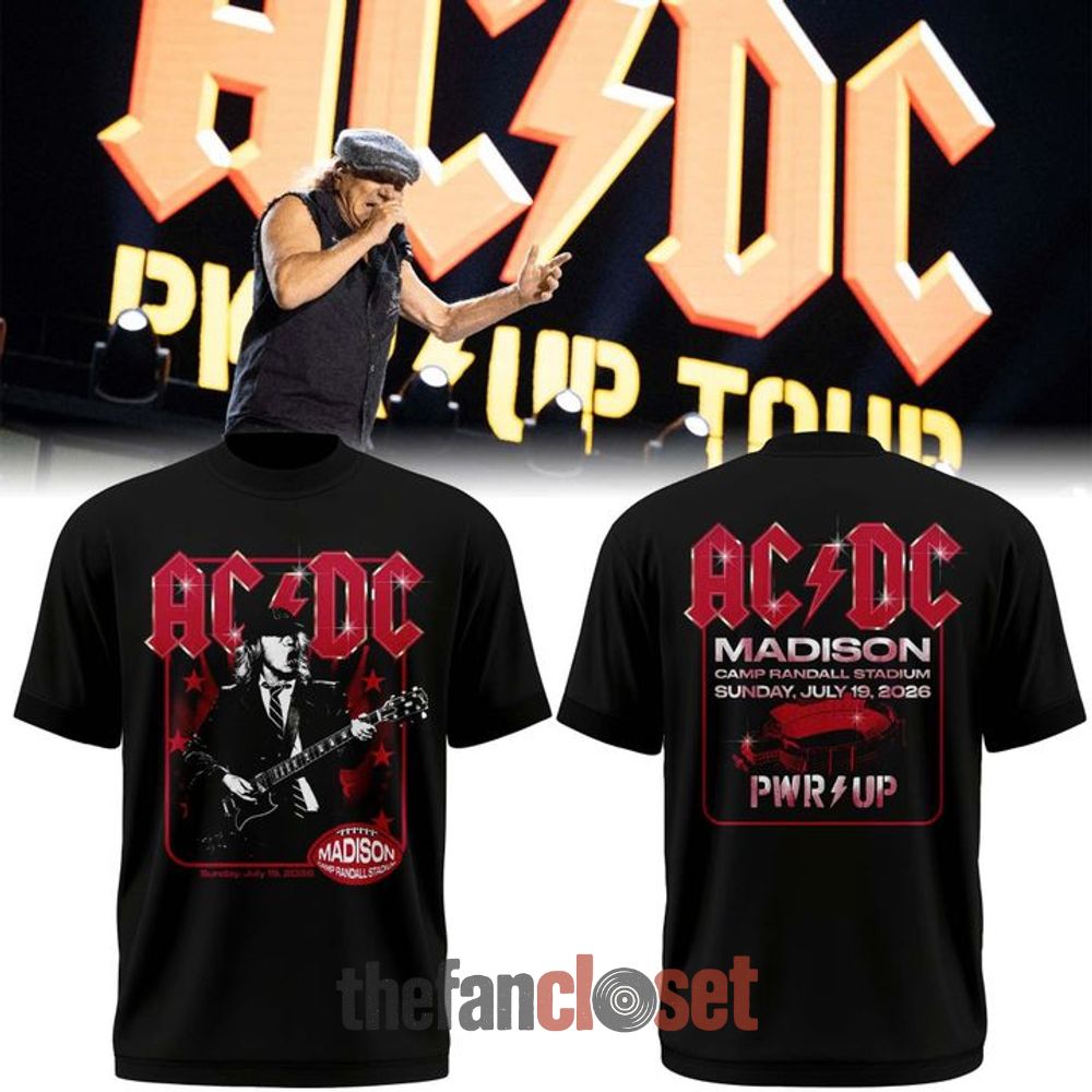 Madison Wisconsin Badgers x ACDC Power Up Tour 2026 Shirt