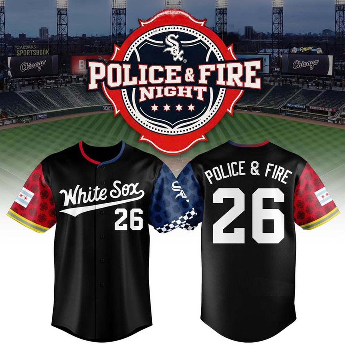 Chicago White Sox x Police And Fire Night 2026 Jersey 1 - Unicasport Chicago White Sox x Police And Fire Night 2026 Jersey