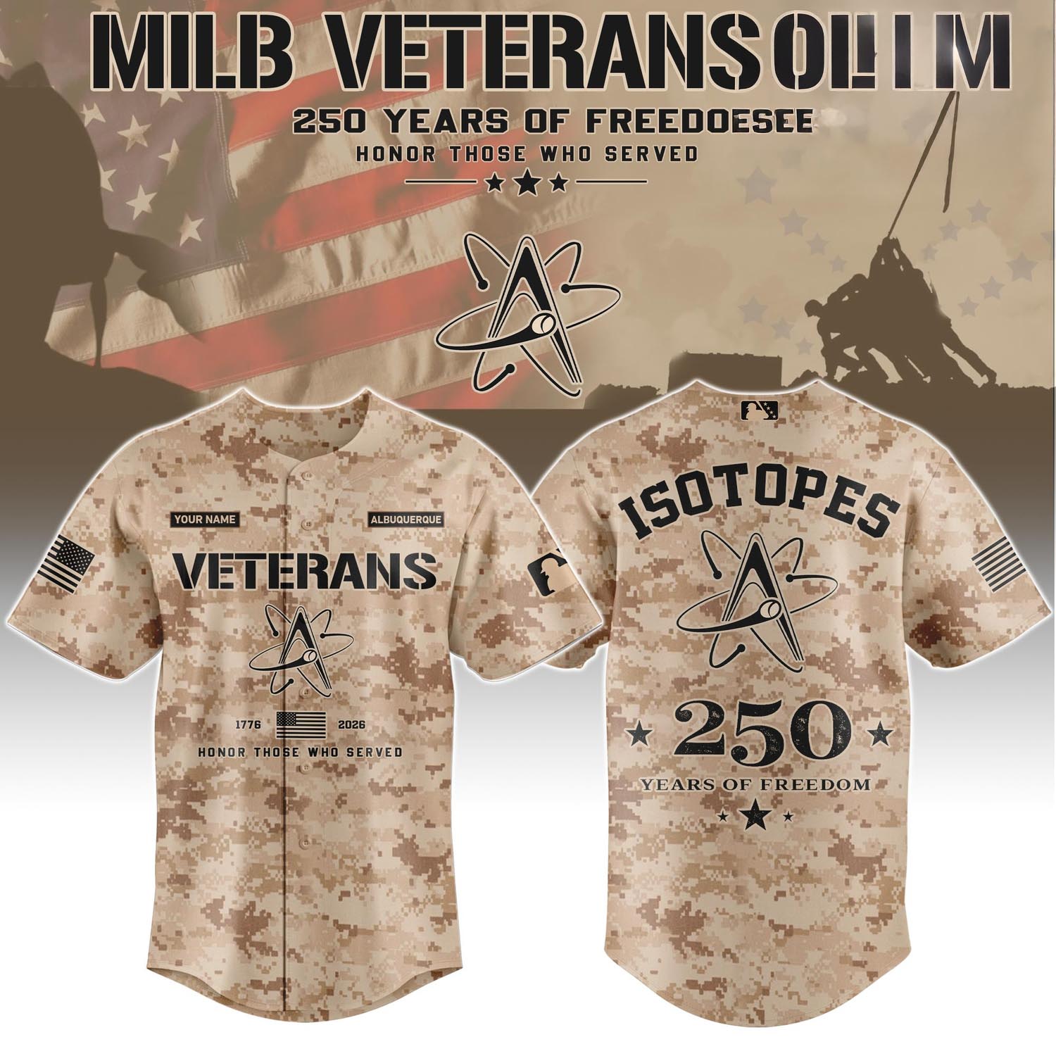 Albuquerque Isotopes Veterans Day 2026 Special Limited Edition Baseball Jersey Fan Apparel 1 - Unicasport Albuquerque Isotopes Veterans Day 2026 Special Limited Edition Baseball Jersey Fan Apparel