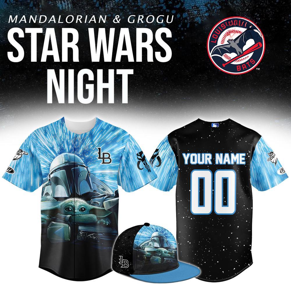 Louisville Bats x Star Wars Night Mandalorian Limited Edition Baseball Jersey MiLB Sci Fi Theme Night Fan Sports Apparel 2 - Unicasport Louisville Bats x Star Wars Night Mandalorian Limited Edition Baseball Jersey MiLB Sci Fi Theme Night Fan Sports Apparel