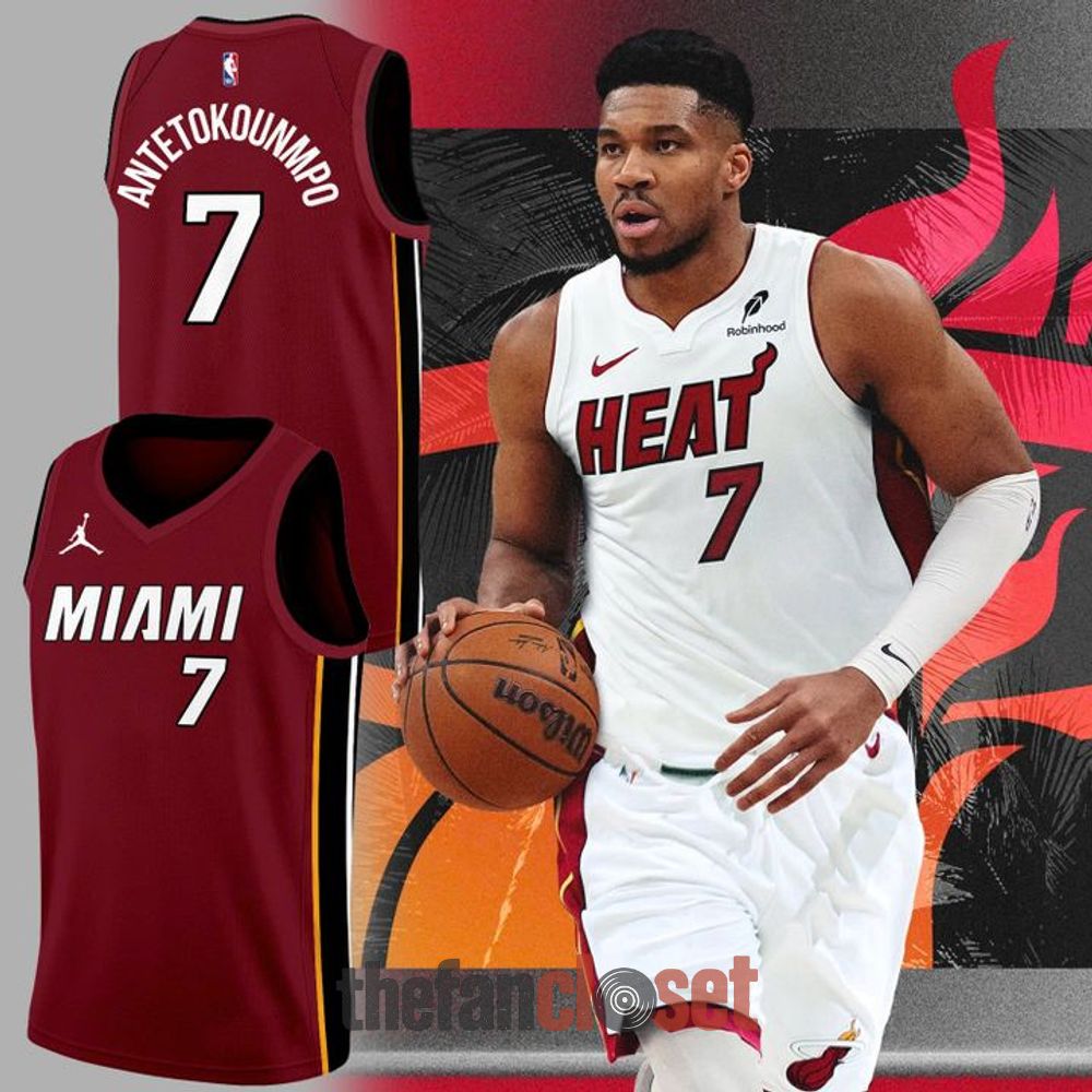 Giannis Antetokounmpo Miami HEAT Red Basketball Jersey