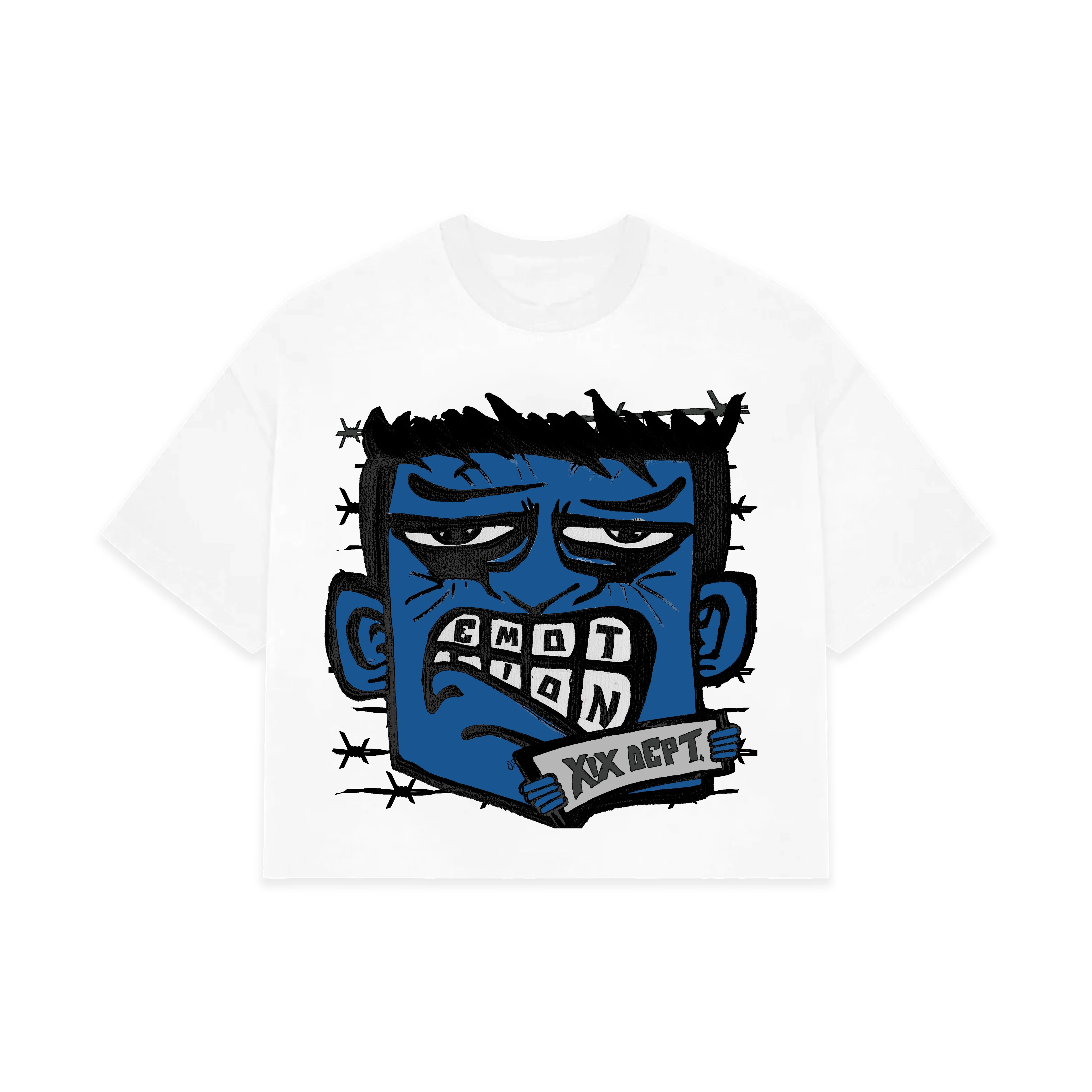 Blue Monster Cropped Tee Blue Monster Cropped Graphic Tee Trend Merch 2025