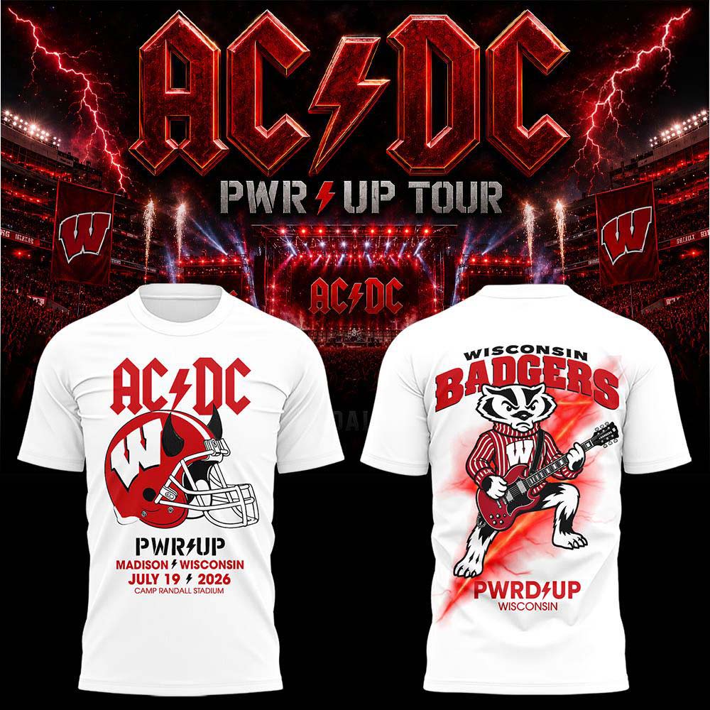 ACDC Power Up Tour 2026 Wisconsin Badgers T-Shirt
