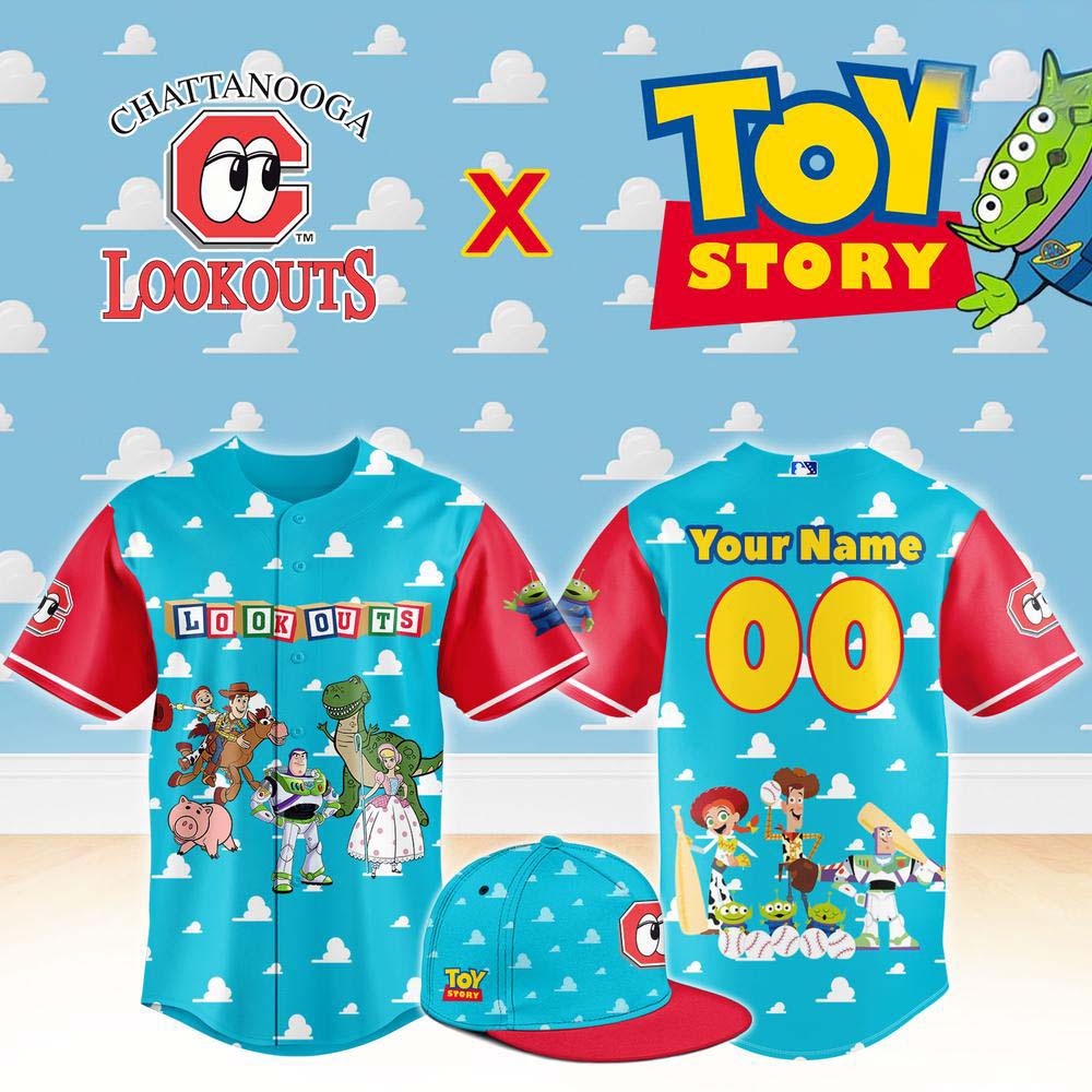 Chattanooga Lookouts Toy Story Night Woody Buzz Lightyear Baseball Jersey