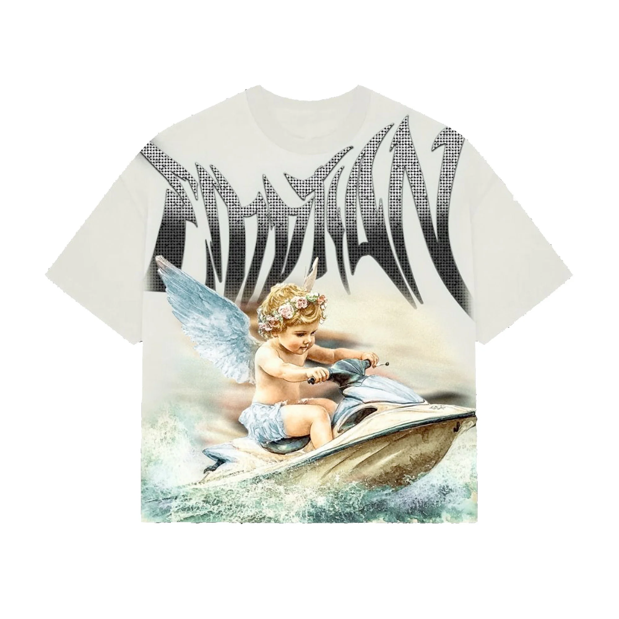 Cream Jetski Rhinestone Tee Cream Jetski Rhinestone Graphic Tee Trend Merch 2025