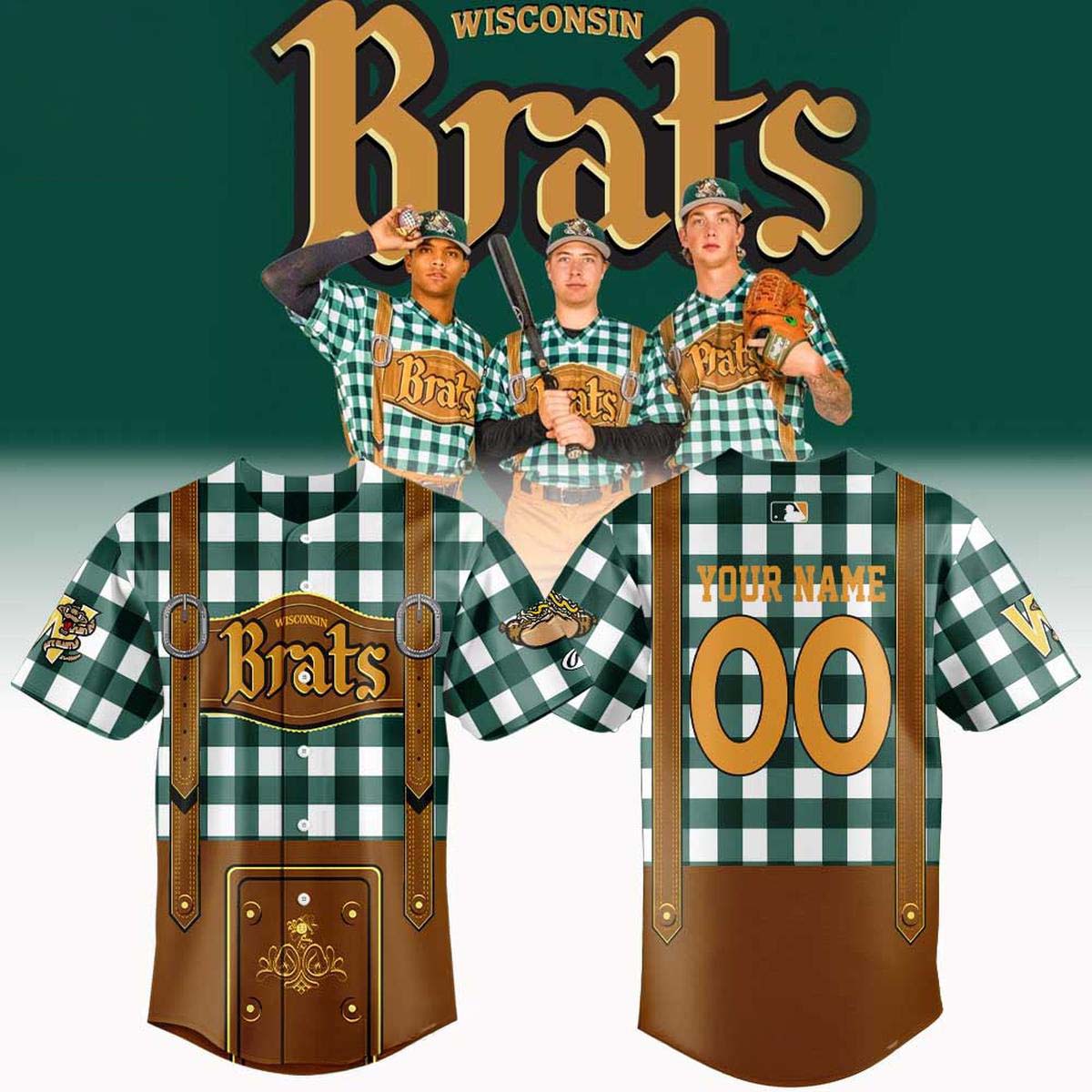 Wisconsin Timber Rattlers 2026 Wisconsin Brats Rawlings MiLB Game Baseball Jersey 1 - Unicasport Wisconsin Timber Rattlers 2026 Wisconsin Brats Rawlings MiLB Game Baseball Jersey