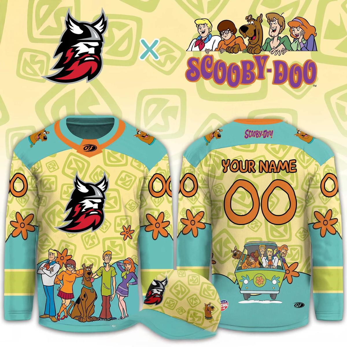 Adirondack Thunder Scooby Doo Night 2026 Christmas Custom Hockey Jersey 1 - Unicasport Adirondack Thunder Scooby Doo Night 2026 Christmas Custom Hockey Jersey