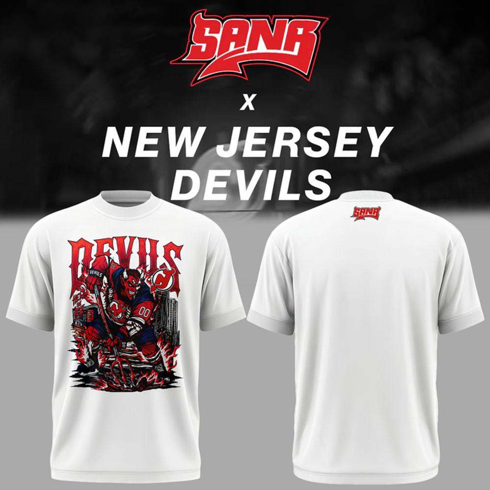 SANA x New Jersey Devils Limited Edition White Shirt - Best Gift for Fans