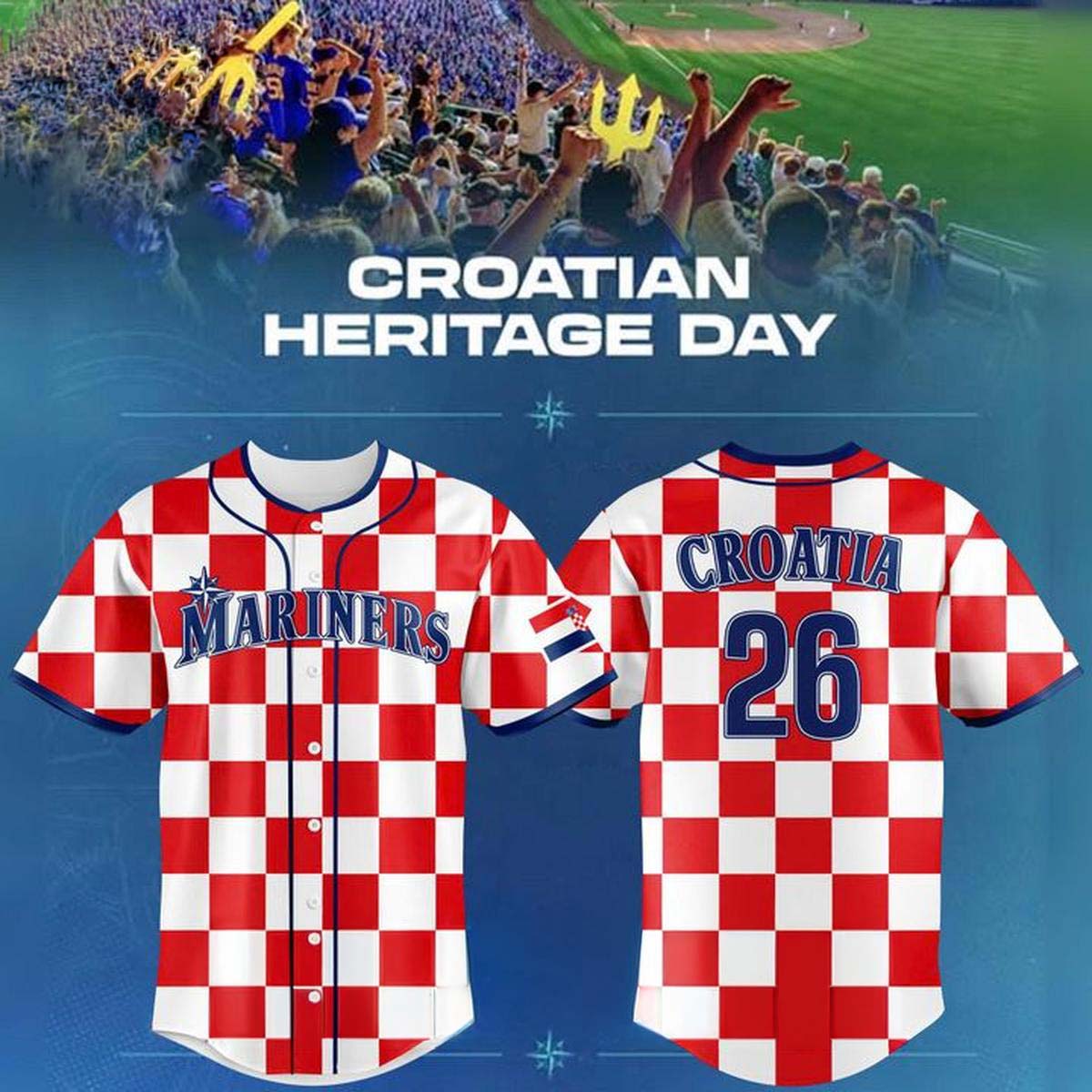 Seattle Mariners Croatian Heritage 2026 Baseball Jersey - Best Gift for Fans