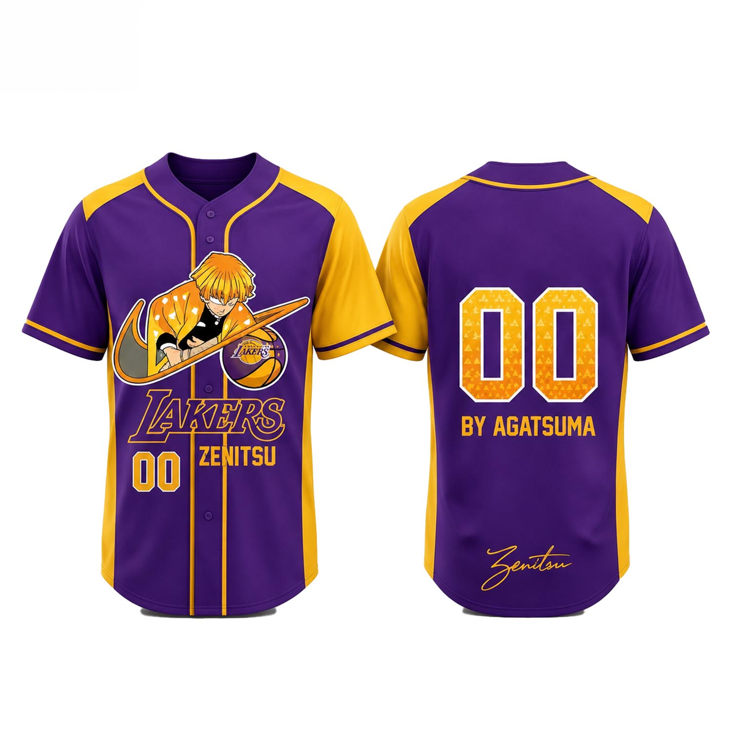 Electric Warrior Anime Baseball Jersey Custom Purple Gold Thunder Inspired Sports Edition 1 - Unicasport Electric Warrior Anime Baseball Jersey Custom Purple Gold Thunder Inspired Sports Edition
