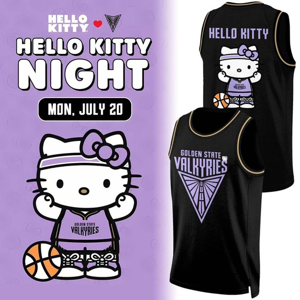 2026 Golden State Valkyries x Hello Kitty Night Black Basketball Jersey