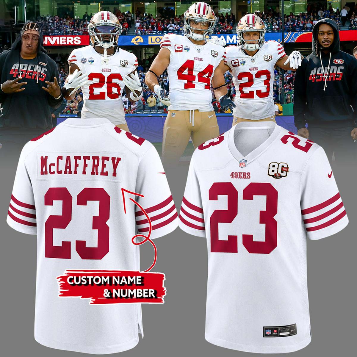 San Francisco 49ers 80th Anniversary 2026 Personalized Football Jersey Football Fanwear 1 - Unicasport San Francisco 49ers 80th Anniversary 2026 Personalized Football Jersey Football Fanwear