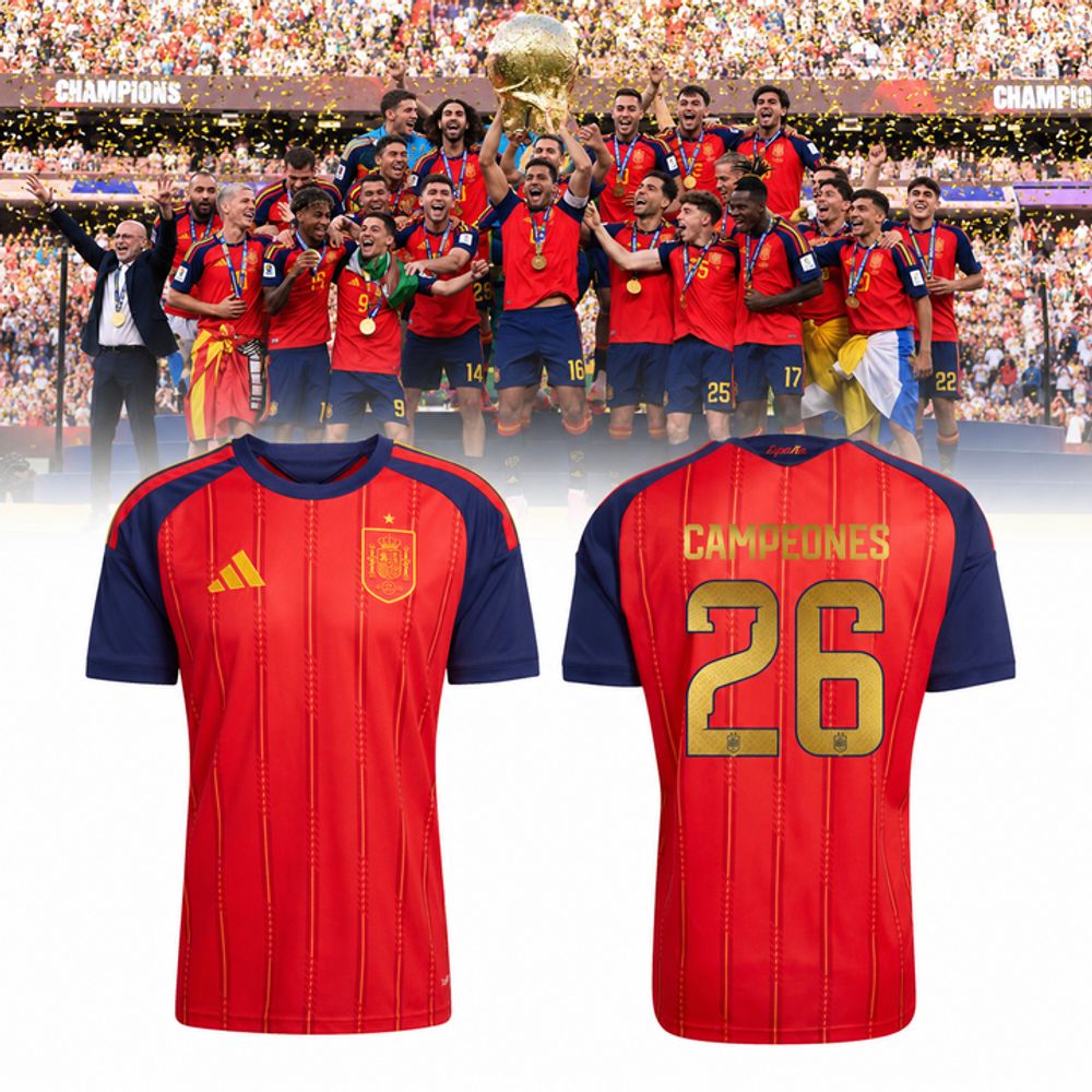 Spain 2026 Home Champions Edition #26 Red Soccer Jersey - Best Gift for Fans