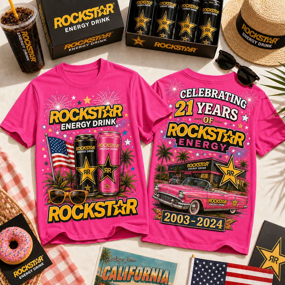Rockstar Energy 21 Years Celebration Limited Edition Graphic T-Shirt - Best Gift for Fans
