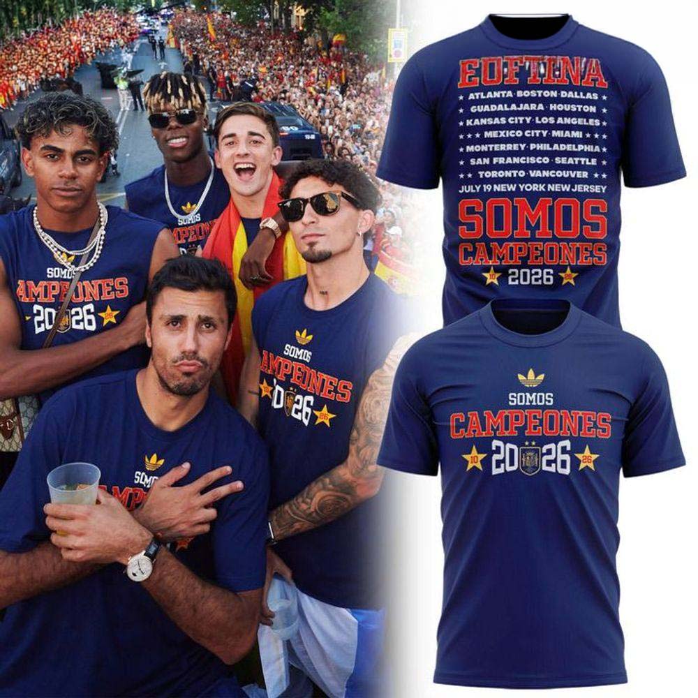 Spain World Cup 2026 Champions Somos Campeones Navy Blue Shirt