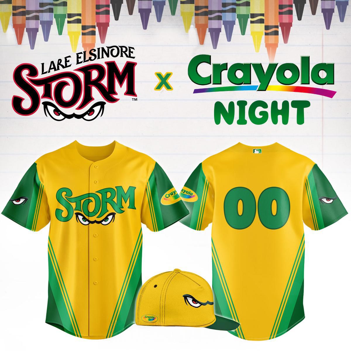 Lake Elsinore Storm Crayola Night 2026 Personalized Baseball Jersey Theme Night Fan Apparel 1 - Unicasport Lake Elsinore Storm Crayola Night 2026 Personalized Baseball Jersey Theme Night Fan Apparel