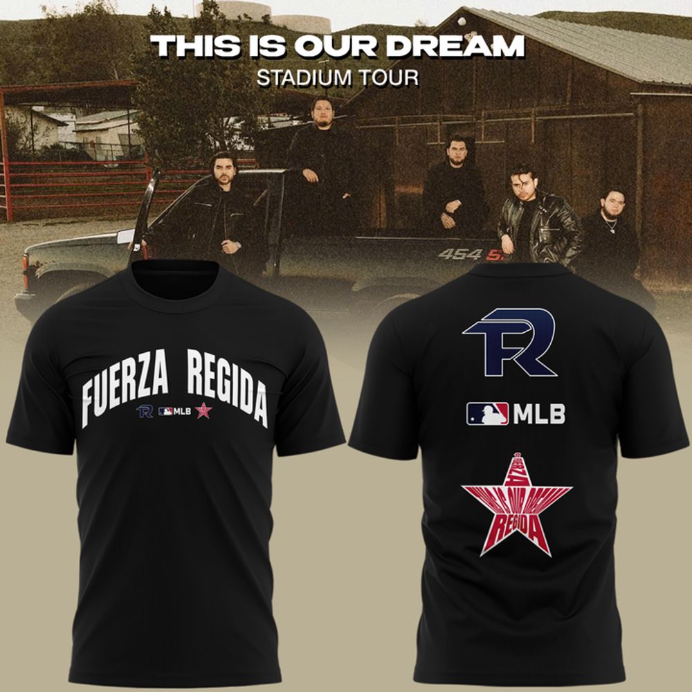 Fuerza Regida X MLB This Is Our Dream Stadium Tour 2026 Black Concert T-Shirt - Best Gift for Fans