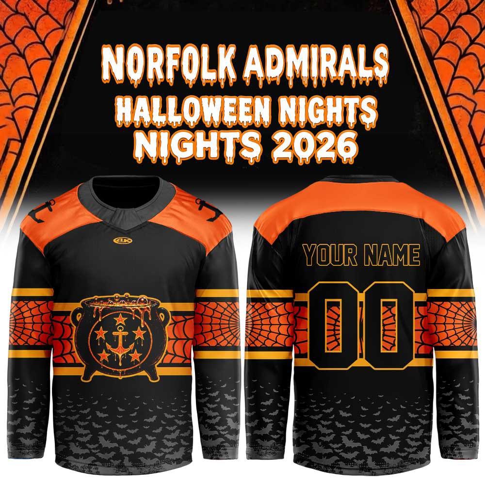 Norfolk Admirals Halloween Night 2026 Custom Hockey Jersey Fan Collection 1 - Unicasport Norfolk Admirals Halloween Night 2026 Custom Hockey Jersey Fan Collection