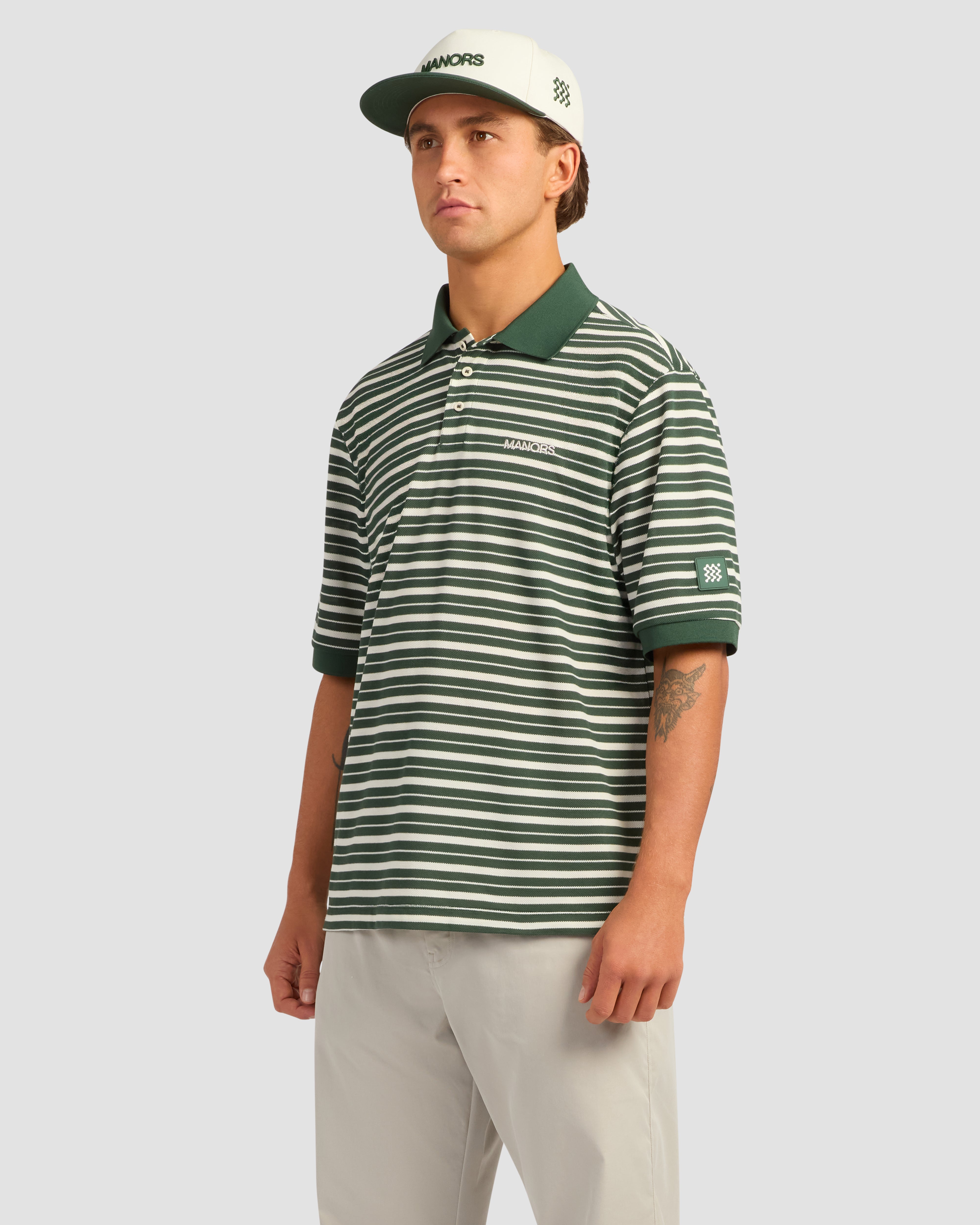 Jolidee Pine Green GOAT Pique Polo made of soft premium cotton for ultimate golf comfort