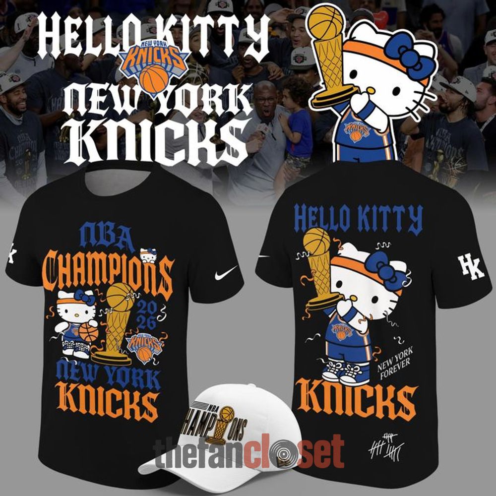 Hello Kitty x New York Knicks 2026 NBA Finals Champs Black Shirt