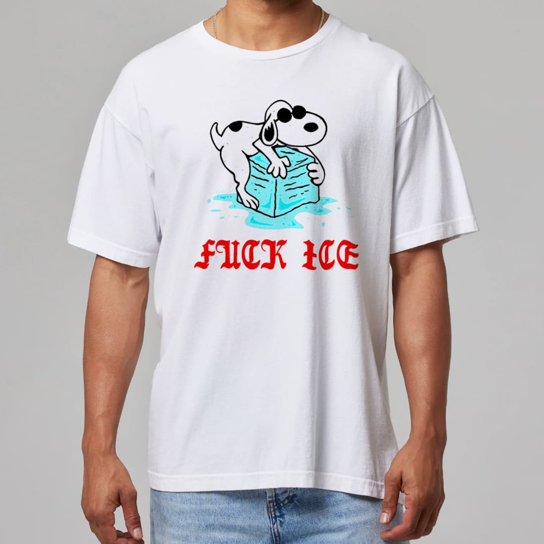 Fuck ICE Dog Style Political Protest Graphic Tee AntiICE Streetwear Gift for Supporters