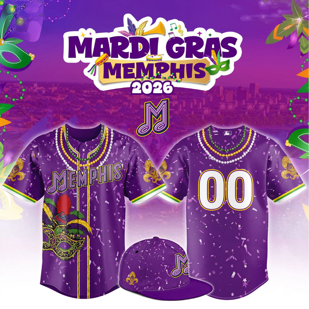 Custom Memphis Redbirds Mardi Gras Baseball Jersey Apparel 1 - Unicasport Custom Memphis Redbirds Mardi Gras Baseball Jersey Apparel