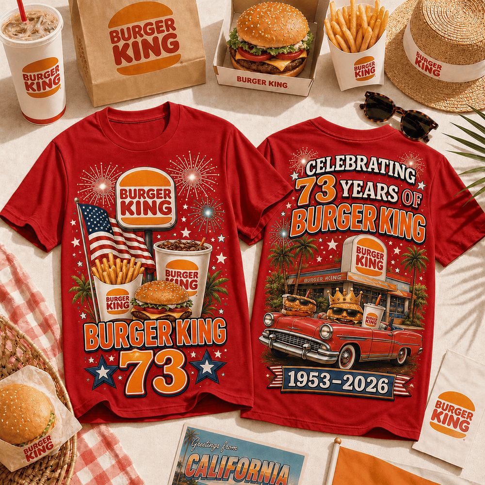 Burger King 73 Years Celebration Limited Edition Graphic Tee - Gift Idea for Fast Food Fans