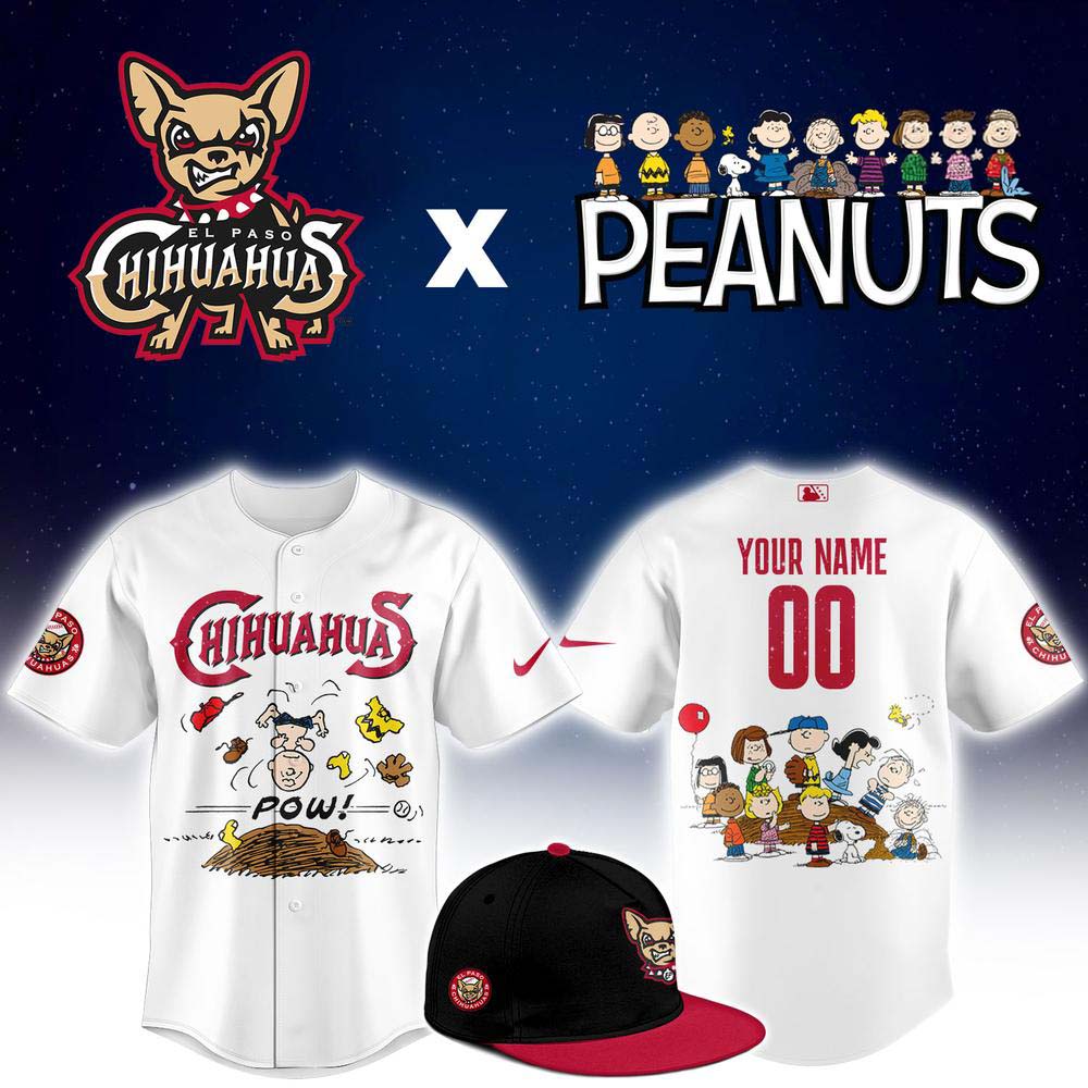 El Paso Chihuahuas x Peanuts Night Snoopy Custom Baseball Jersey - Best Gift for Fans