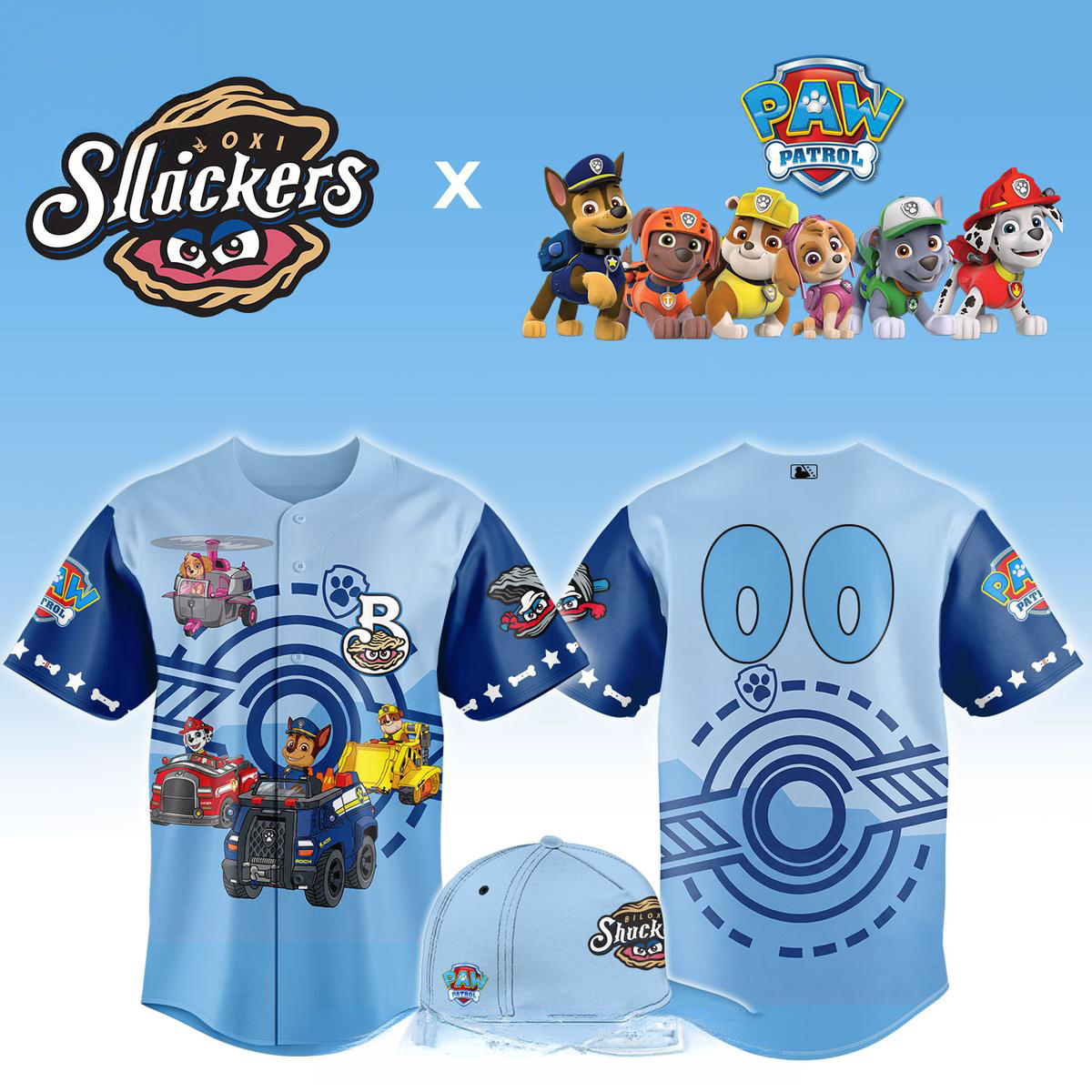 Biloxi Shuckers Paw Patrol MiLB 2026 The Movie Personalized Baseball Jersey Minor League Baseball Fan Custom Jersey 1 - Unicasport Biloxi Shuckers Paw Patrol MiLB 2026 The Movie Personalized Baseball Jersey Minor League Baseball Fan Custom Jersey