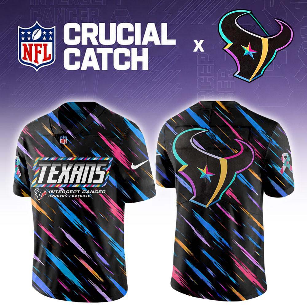Houston Texans NFL Crucial Catch 2026 Black Football Jersey Awareness Fan Apparel 1 - Unicasport Houston Texans NFL Crucial Catch 2026 Black Football Jersey Awareness Fan Apparel