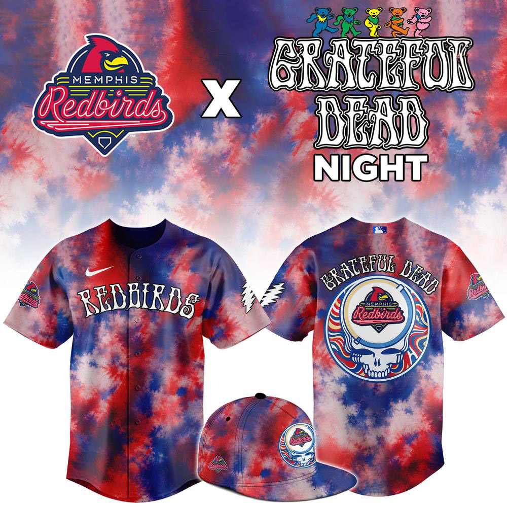 Grateful Dead Night Memphis Redbirds 2026 Baseball Jersey 1 - Unicasport Grateful Dead Night Memphis Redbirds 2026 Baseball Jersey