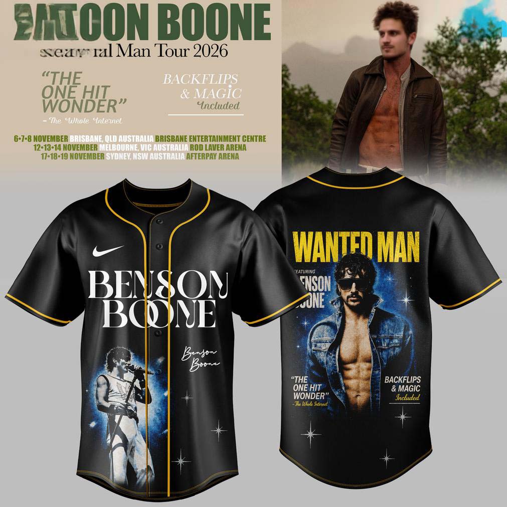 Benson Boone Wanted Man Tour Baseball Jersey