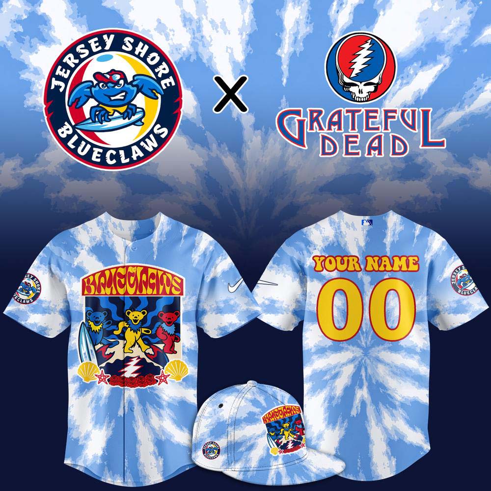 Jersey Shore BlueClaws Grateful Dead Night Baseball Jersey Music Sports Collection 1 - Unicasport Jersey Shore BlueClaws Grateful Dead Night Baseball Jersey Music Sports Collection