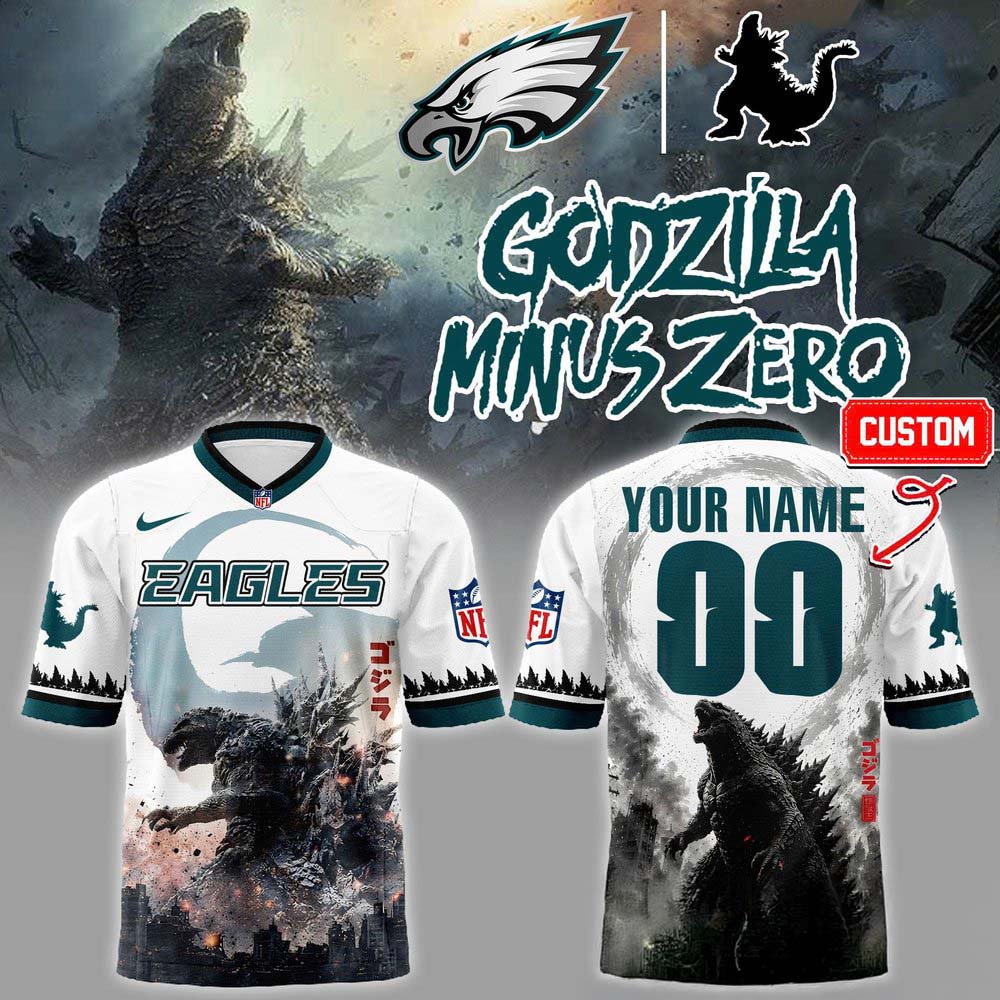 Philadelphia Eagles x Godzilla Minus Zero King of the Monsters 26 Jersey Custom 1 - Unicasport Philadelphia Eagles x Godzilla Minus Zero King of the Monsters 26 Jersey Custom