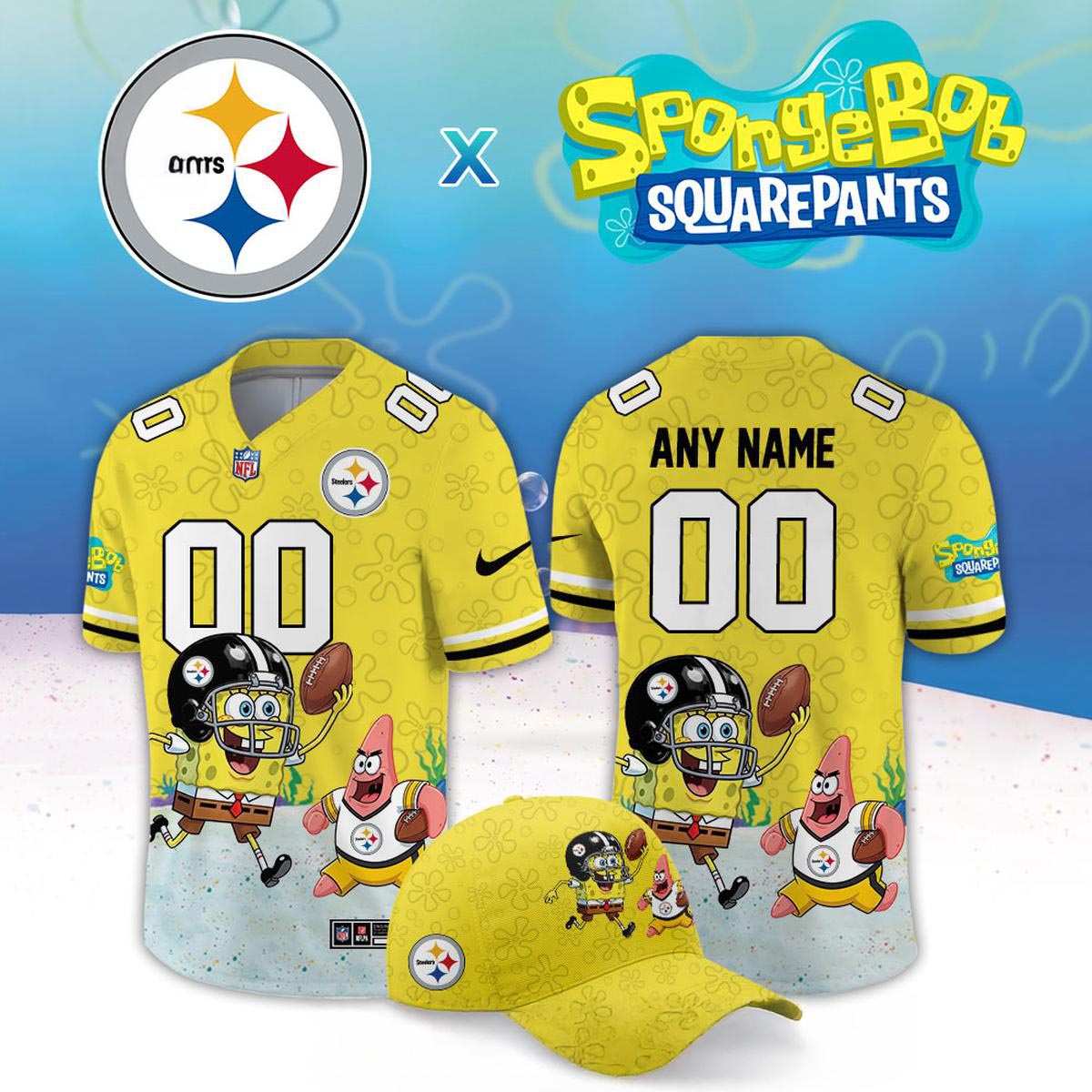 Pittsburgh Steelers SpongeBob 2026 Night Personalized Football Jersey Custom Fan Game Day Apparel 1 - Unicasport Pittsburgh Steelers SpongeBob 2026 Night Personalized Football Jersey Custom Fan Game Day Apparel