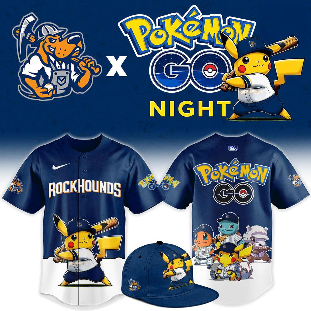 Pokemon GO x Midland RockHounds 2026 Baseball Jersey MiLB Gaming Theme Night Baseball Fan Apparel 1 - Unicasport Pokemon GO x Midland RockHounds 2026 Baseball Jersey MiLB Gaming Theme Night Baseball Fan Apparel