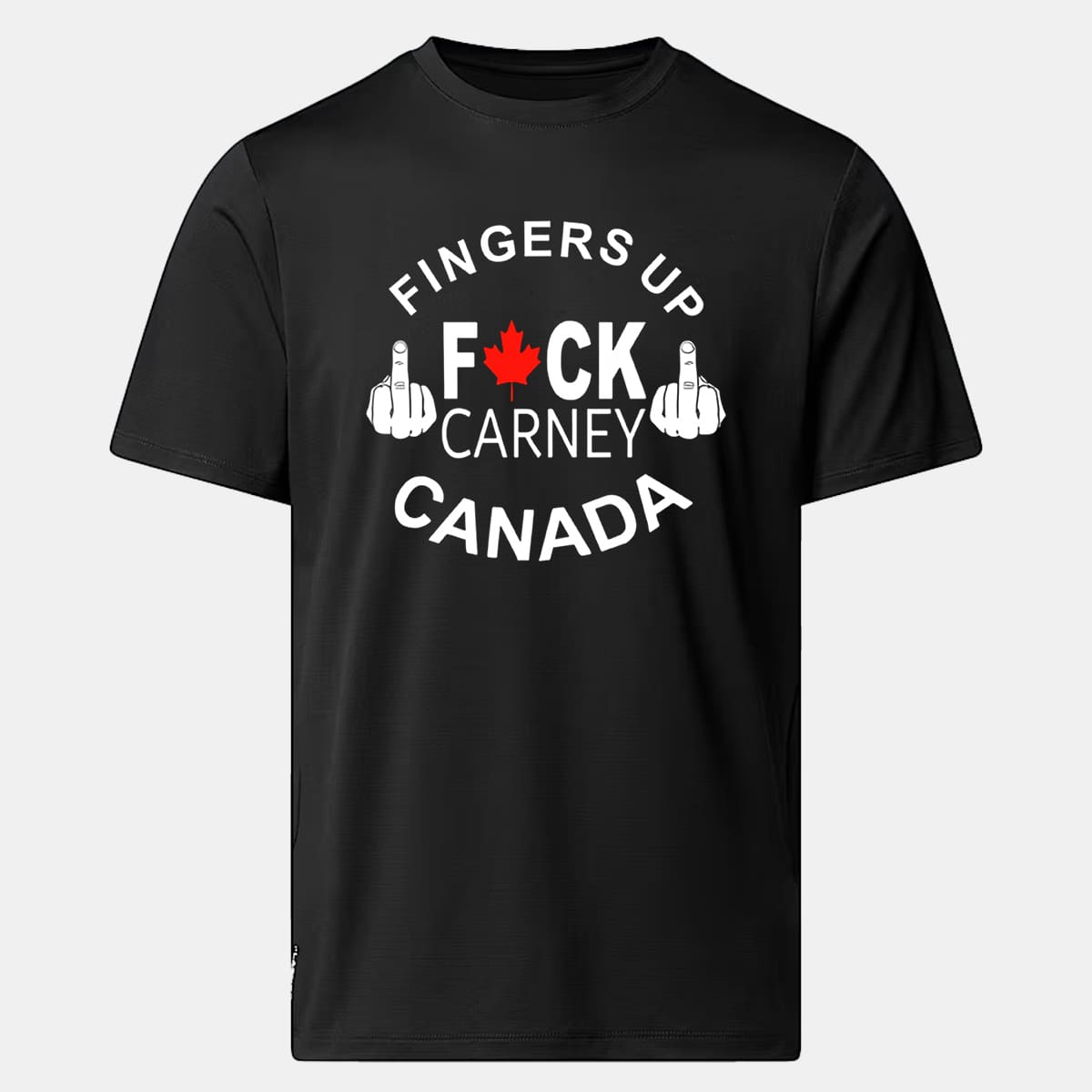 Fingers Up Fuck Carney Canada Political Statement Graphic Tee Protest Style Gift for Canadians
