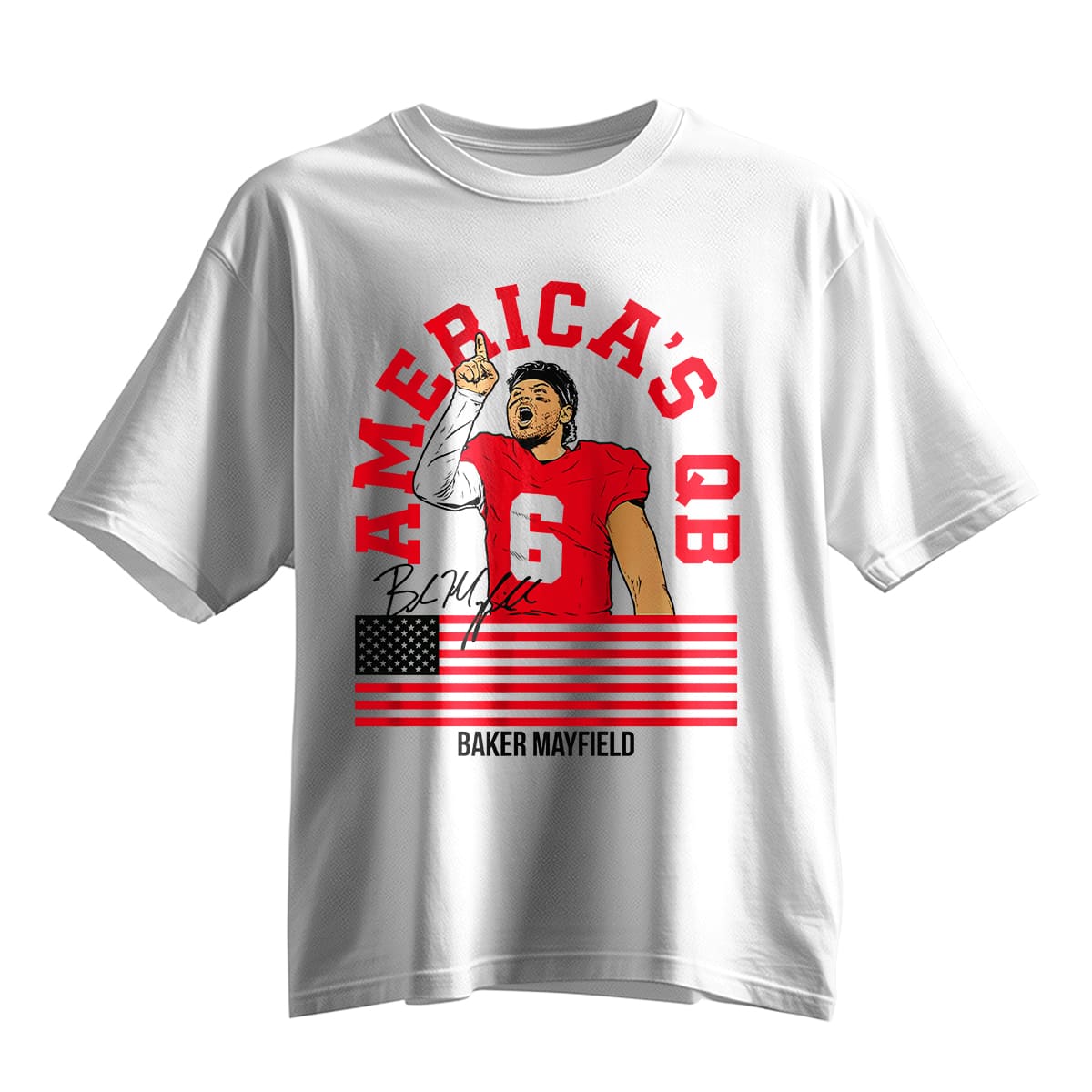 Baker Mayfield Americas QB Vintage Football Graphic Tee Trend 2025 Gift for Sports Fans