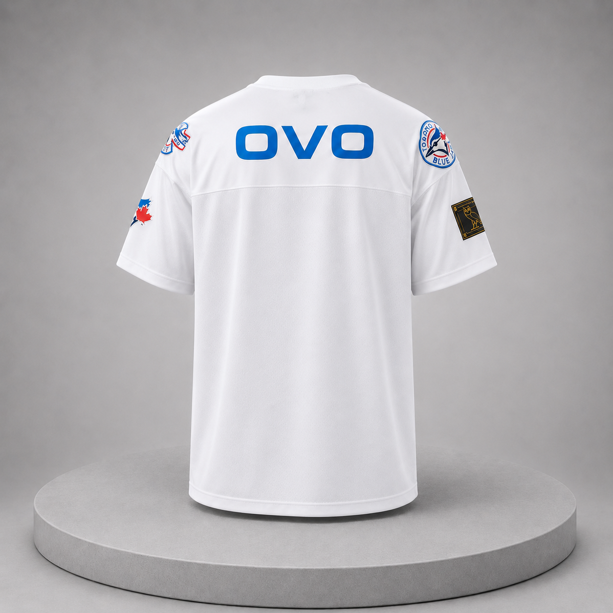 Toronto Blue Jays OVO MLB White Mesh Jersey TShirt Baseball Fan Apparel 1 - Unicasport Toronto Blue Jays OVO MLB White Mesh Jersey TShirt Baseball Fan Apparel