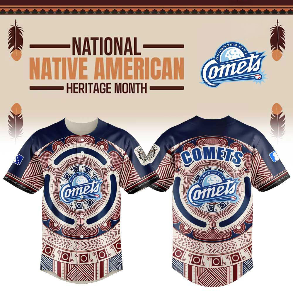 Oklahoma City Comets Native American Heritage Month Baseball Jersey Apparel 1 - Unicasport Oklahoma City Comets Native American Heritage Month Baseball Jersey Apparel