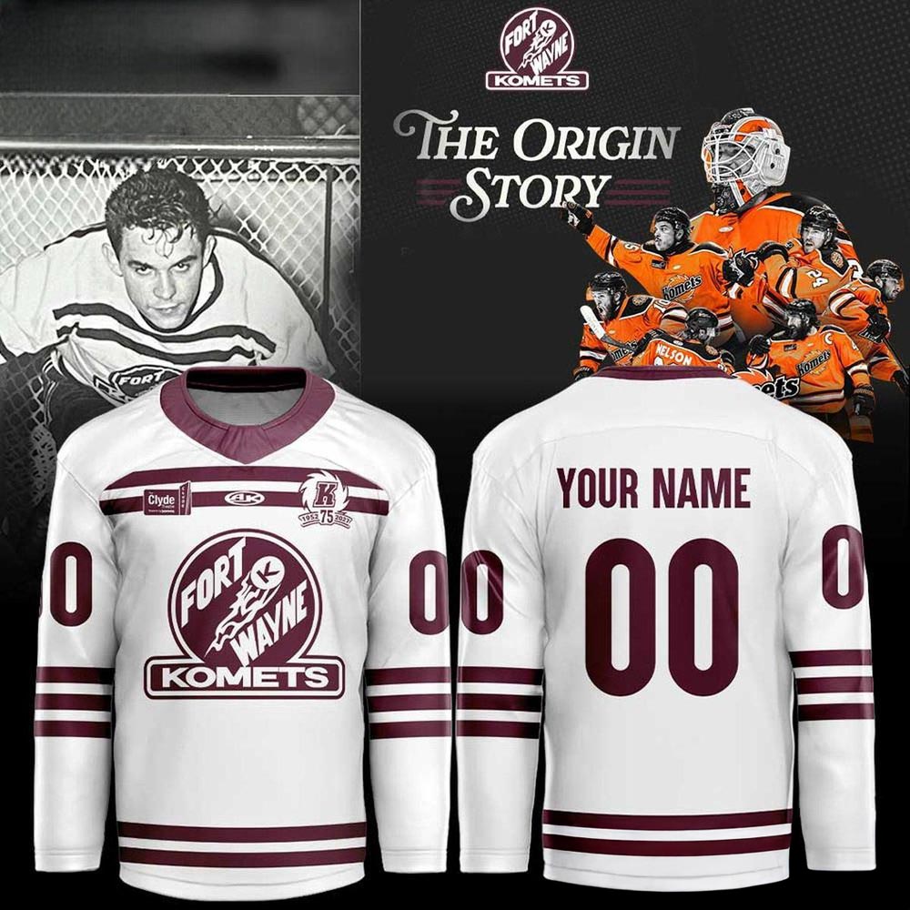 Fort Wayne Komets The Origin Story Custom White Retro Hockey Jersey Personalized Fan Edition 1 - Unicasport Fort Wayne Komets The Origin Story Custom White Retro Hockey Jersey Personalized Fan Edition