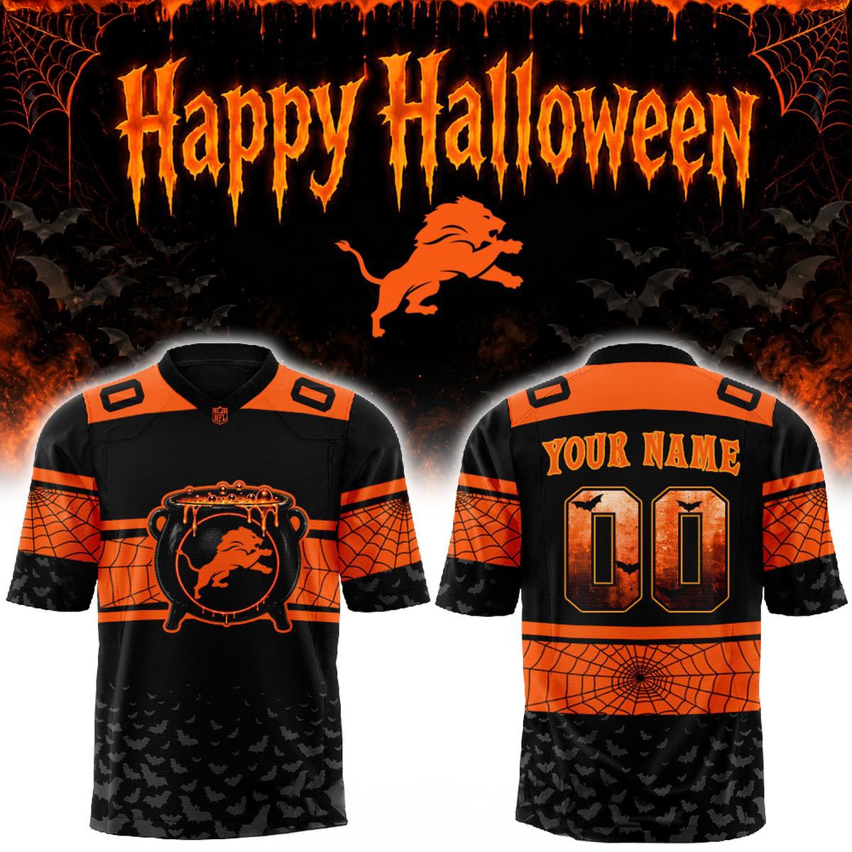 Detroit Lions Halloween Day 2026 Spooky Game Personalized Football Jersey 1 - Unicasport Detroit Lions Halloween Day 2026 Spooky Game Personalized Football Jersey