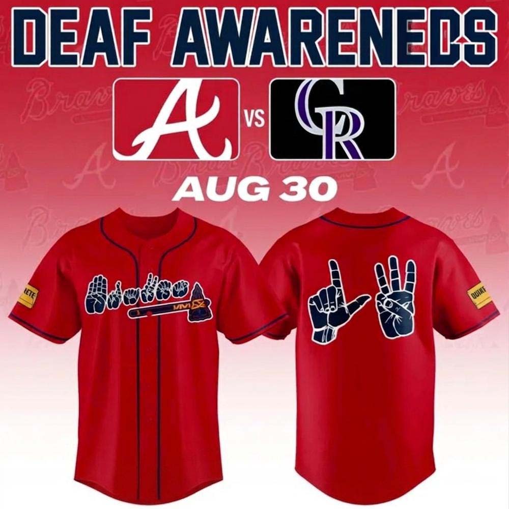 Atlanta Braves x Deaf Awareness Night Limited Edition Baseball Jersey 1 - Unicasport Atlanta Braves x Deaf Awareness Night Limited Edition Baseball Jersey